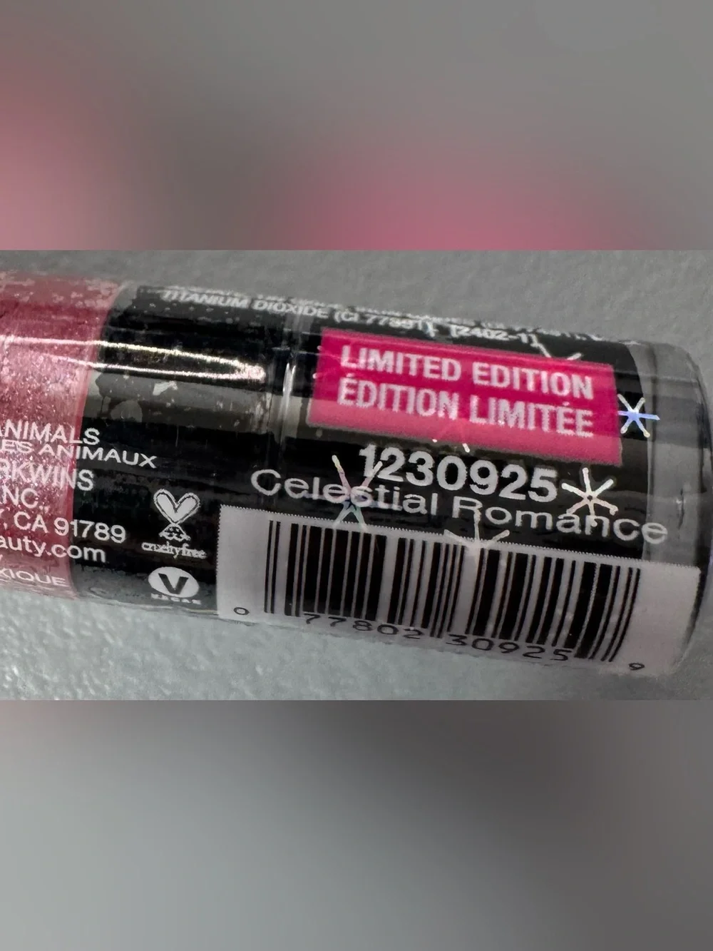 wet n wild Shimmery Pink Chrome Lip Gloss celestial romance limited edition